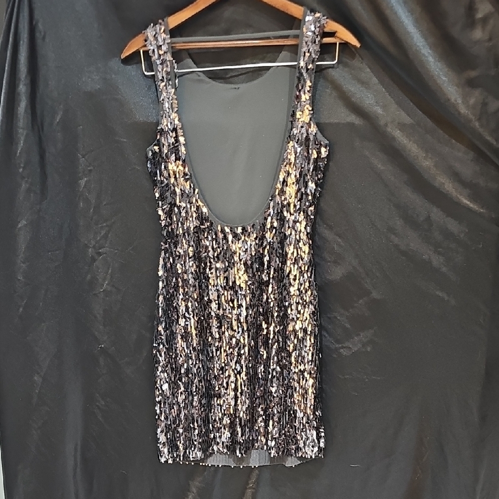 Express Silver Sequin Mini Dress - image 2